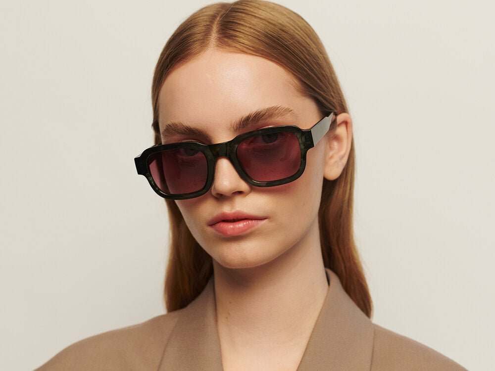 A. Kjærbede Halo solbriller - Green Marble Transparent - Bahne